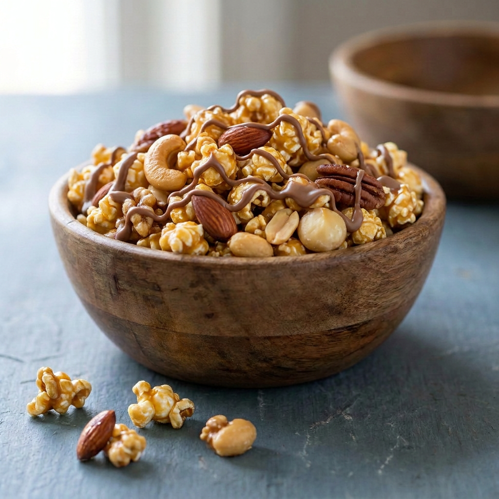 Popstarz Popcorn gourmet popcorn in a wooden bowl